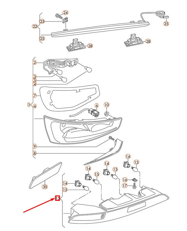NEW AUDI Q3 8U REAR LEFT TAIL LIGHT 8U0945095