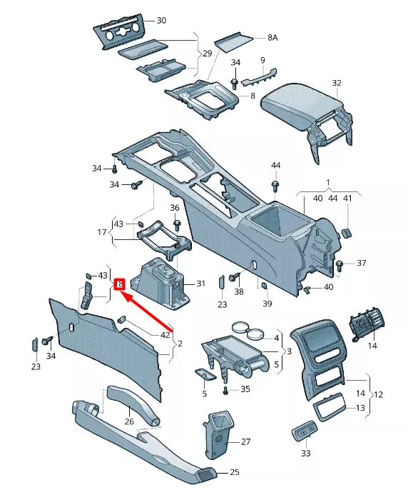 NEW VW ARTEON 3H7 LEFT CENTER CONSOLE SECURING BRACKET 3G1863143A