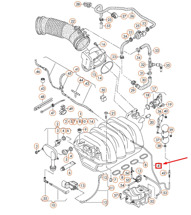 NEW AUDI A5 8T INTAKE SYSTEM PIPE HOSE LINE 079131051D ORIGINAL