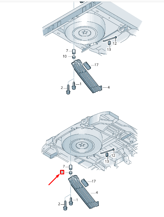 new vw transporter vi t6 spare wheel mounting bush 7h0801917 original