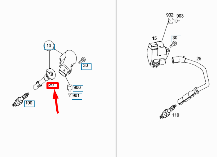NEW MERCEDES-BENZ C W204 SPARK PLUG BOOT CONNECTOR A2721590142 ORIGINAL