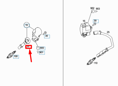 NEW MERCEDES-BENZ C W204 SPARK PLUG BOOT CONNECTOR A2721590142 ORIGINAL