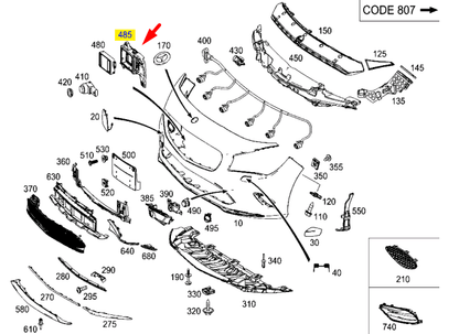 NEW MERCEDES-BENZ CLA COUPE C117 DISTANCE SENSOR BRACKET A1178851001 ORIGINAL