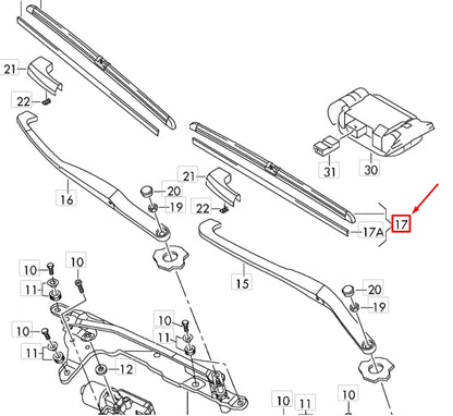 NEW VOLKSWAGEN PHAETON GP1 FRONT WIPER BLADE SET LHD 3D1998002