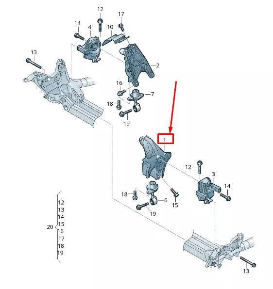 NEW AUDI Q7 4M LEFT ENGINE MOUNT SUPPORT BRACKET 4M0199307BG