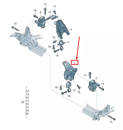 NEW AUDI Q7 4M LEFT ENGINE MOUNT SUPPORT BRACKET 4M0199307BG
