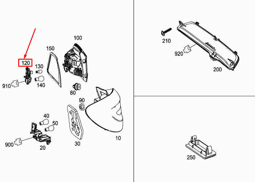new mercedes-benz b w246 rear left taillight bulb mount a2468201077 original