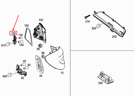 new mercedes-benz b w246 rear left taillight bulb mount a2468201077 original
