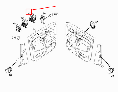 NEW MERCEDES-BENZ CITAN W415 FRONT LEFT DOOR WINDOW SWITCH A4158202610 ORIGINAL