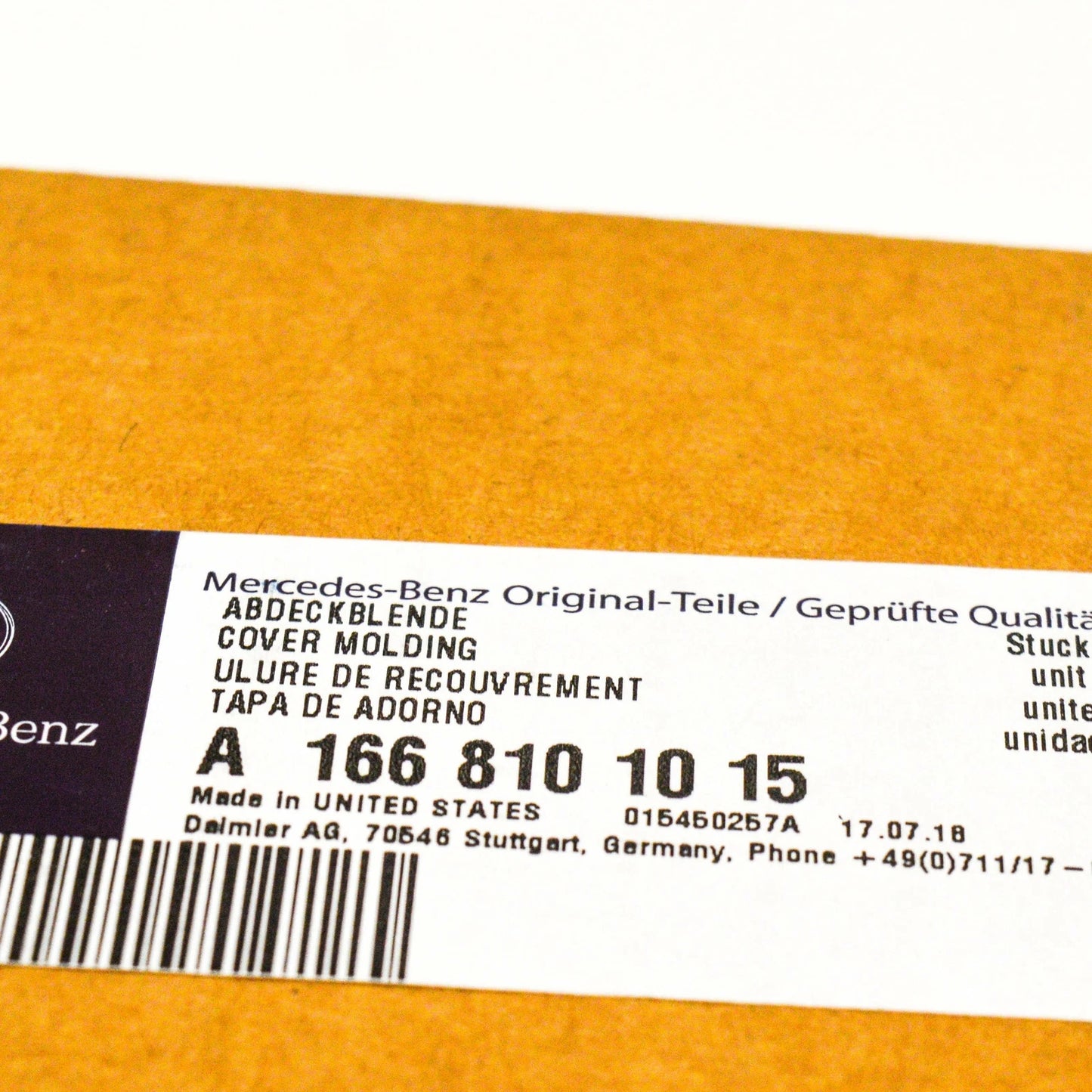 NEW MERCEDES BENZ GLE W166 RIGHT MIRROR LOWER COVER CAP  A1668101015 ORIGINAL