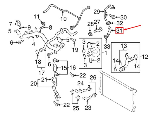 NEW AUDI A4 AVANT B8 LEFT LOWER RADIATOR HOSE 8K0121109AD ORIGINAL
