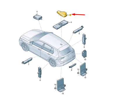 NEW VOLKSWAGEN GOLF MK8 ROOF COMBINATION AERIAL 5WA035507E041