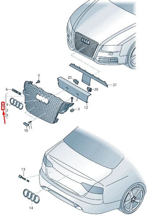 NEW AUDI A5 SPORTBACK 8T RADIATOR GRILLE 8T0853651DT94 8T0853651D T94 ORIGINAL