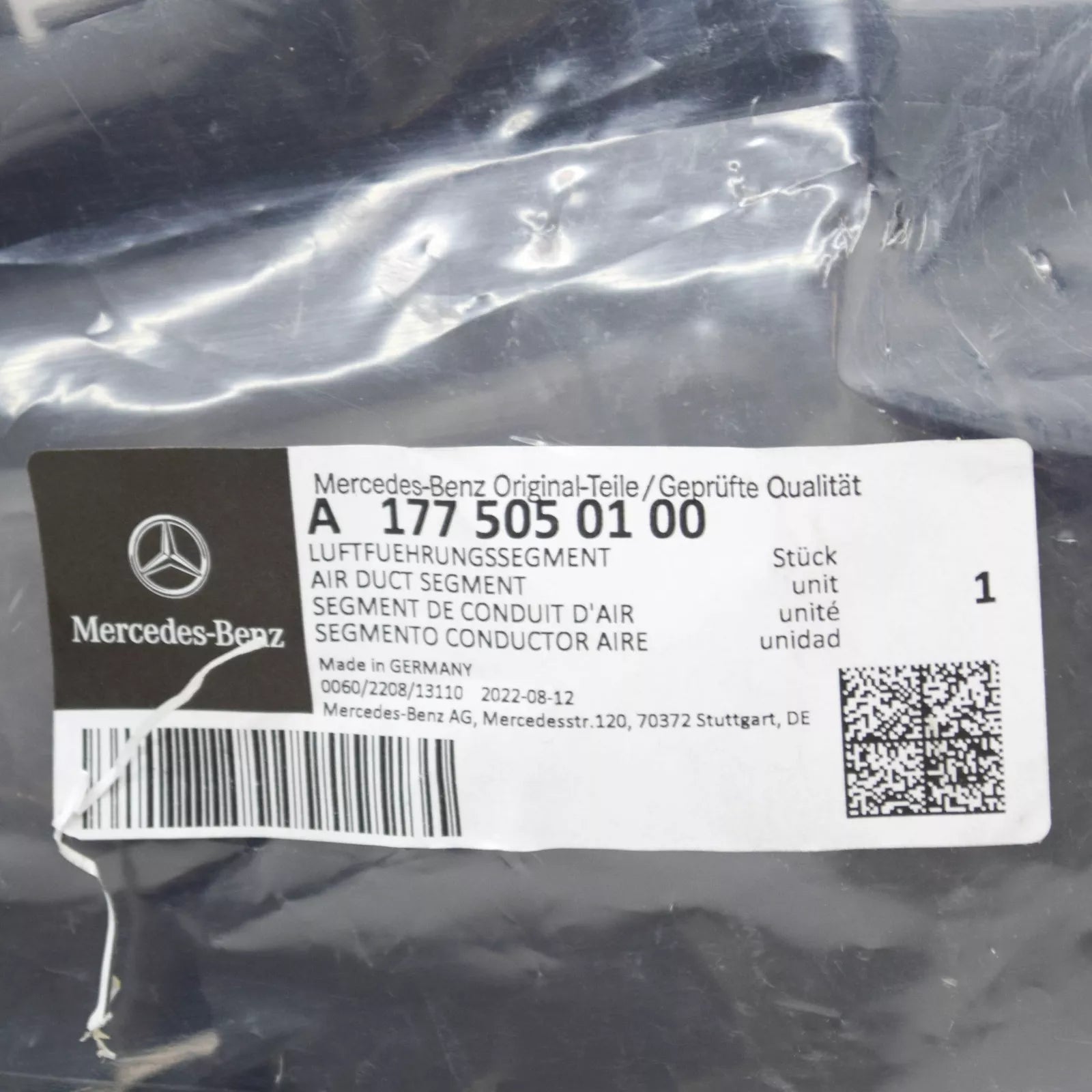 NEW MB CLA COUPE C118 RADIATOR UPPER AIR DUCT SEGMENT A1775050100 ORIGINAL