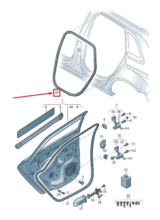 new audi a3 sportback 8v rear door sealing rubber 8v4833721c original
