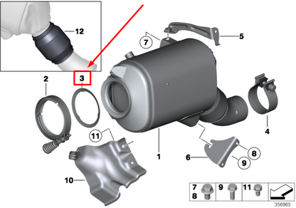 new bmw x5 e70 exhaust pipe gasket ring 18307793678 7793678 original