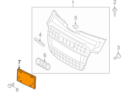 NEW AUDI A5 8T FRONT BUMPER LICENSE BRACKET MOUNT 8T0807285CT94 2015