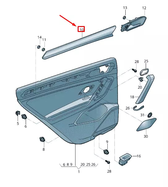 NEW VOLKSWAGEN TIGUAN AD1 REAR LEFT DOOR TRIM 5NN867449NV1