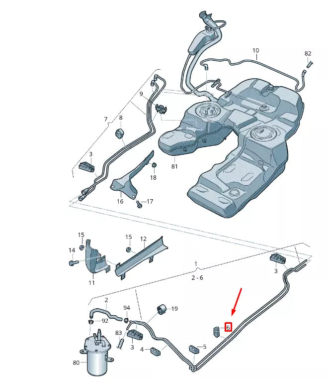 NEW VW TOUAREG 7P MK2 FUEL LINE RETAINER 7P6201532