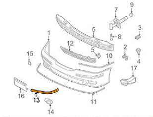 new bmw 5 e39 front bumper left molding trim 51112494193 2494193 original