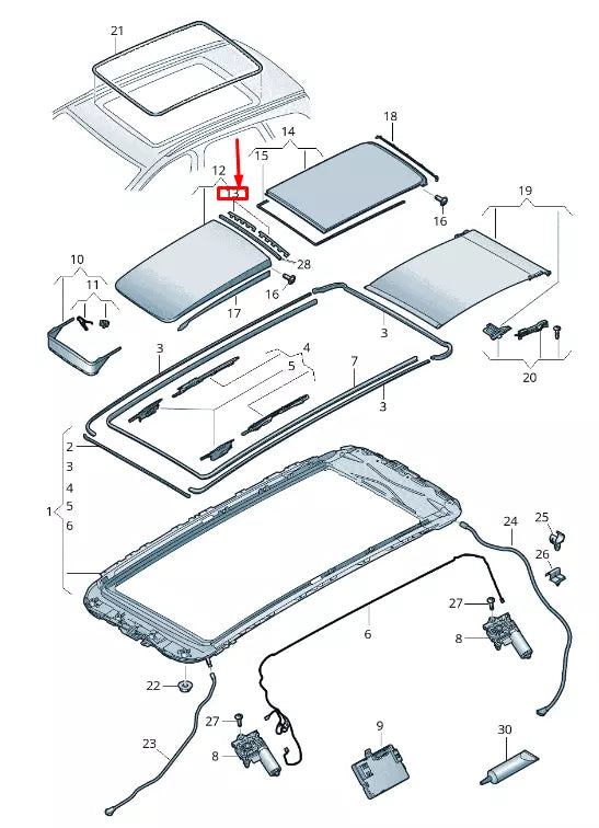 NEW AUDI Q7 4M SUNROOF GLASS COVER SEAL 4M0877913A