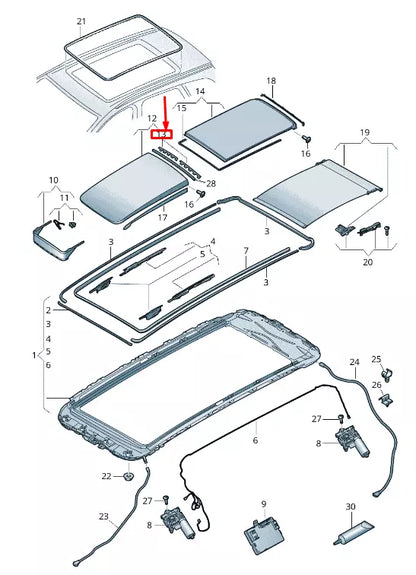 NEW AUDI Q7 4M SUNROOF GLASS COVER SEAL 4M0877913A