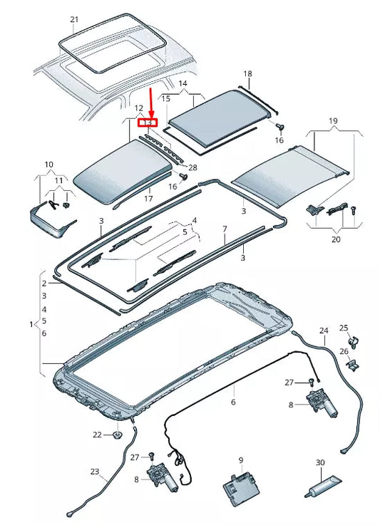 NEW AUDI Q7 4M SUNROOF GLASS COVER SEAL 4M0877913A