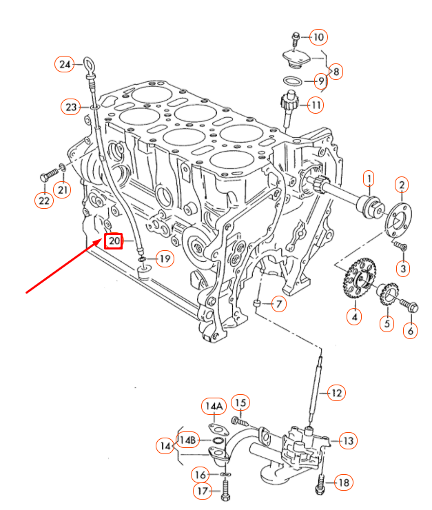 NEW VOLKSWAGEN TOUAREG 7L OIL DIPSTICK TUBE 022115629R ORIGINAL