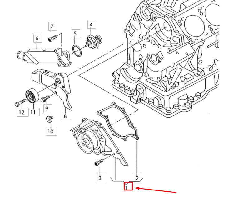 NEW AUDI A6 C5 COOLANT PUMP WITH SEAL 077121004P ORIGINAL