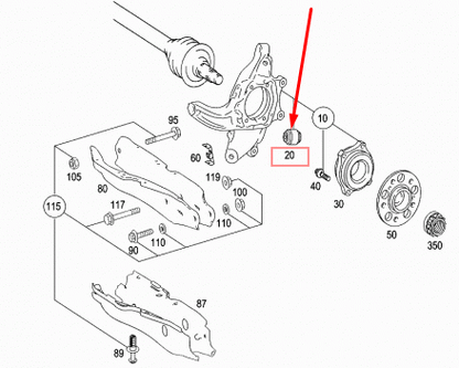 NEW MERCEDES-BENZ E-CLASS W124 REAR CONTROL ARM BUSHING A2043520027 ORIGINAL