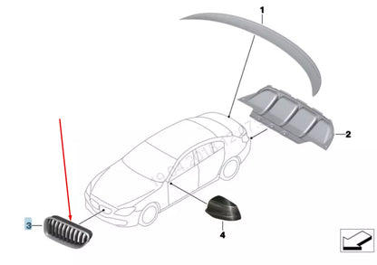 NEW BMW 6 F12 RADIATOR M PERFORMANCE LEFT GRILLE 51712287953 2287953 2016