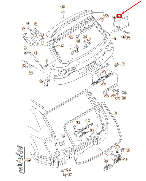 NEW AUDI Q7 4L REAR LICENSE PLATE TRIM 4L08271139B9 ORIGINAL