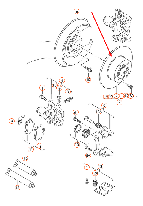 new audi a4 b7 rear brake disc 8e0615601m original