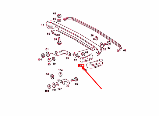 NEW MB SALOON W123 REAR BUMPER RIGHT REINFORCEMENT A1238803416 ORIGINAL
