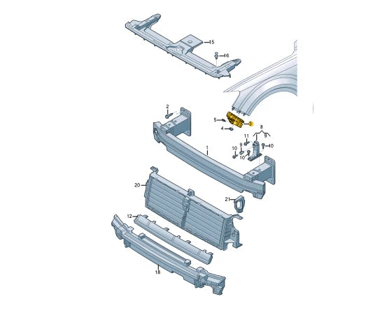 NEW AUDI Q7 4M FRONT RIGHT BUMPER BRACKET 4M0807284D ORIGINAL