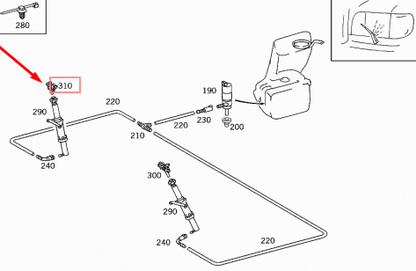 NEW MERCEDES-BENZ S-CLASS W220 LEFT HEADLIGHT WASHER NOZZLE A2208601747 ORIGINAL