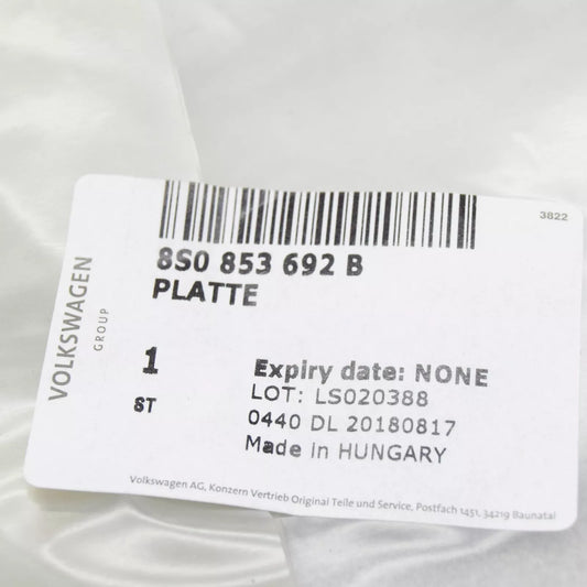 NEW AUDI TT FV CENTER RADIATOR GRILLE STRIKER PLATE 8S0853692B ORIGINAL