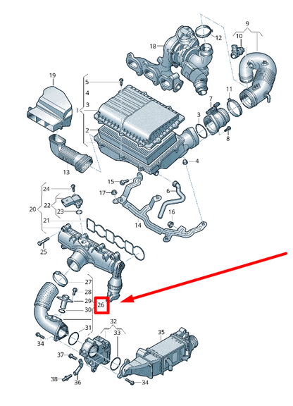 new audi a1 mk1 intercooler hose 04b145762b original