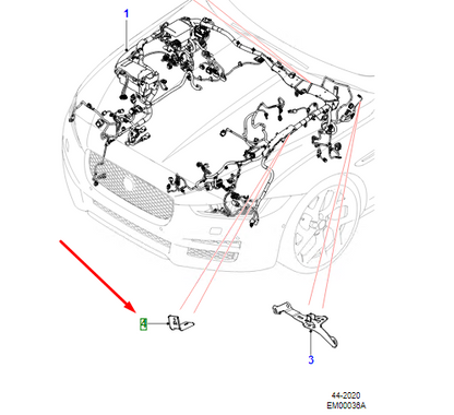new jaguar xe x760 front harness left bracket lhd t2h46693 original