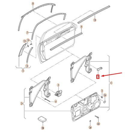 NEW VOLKSWAGEN BEETLE 9C WINDOW CRANK 1H0837581DB41 ORIGINAL