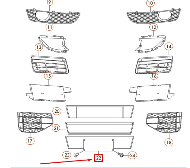 NEW AUDI Q7 4L FRONT LICENCE PLATE HOLDER 4L0807285ET94 ORIGINAL