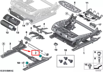 NEW BMW 5 G30 FRONT POWER SEAT MOTOR DRIVE SHAFT 7314203 52107314203 ORIGINAL