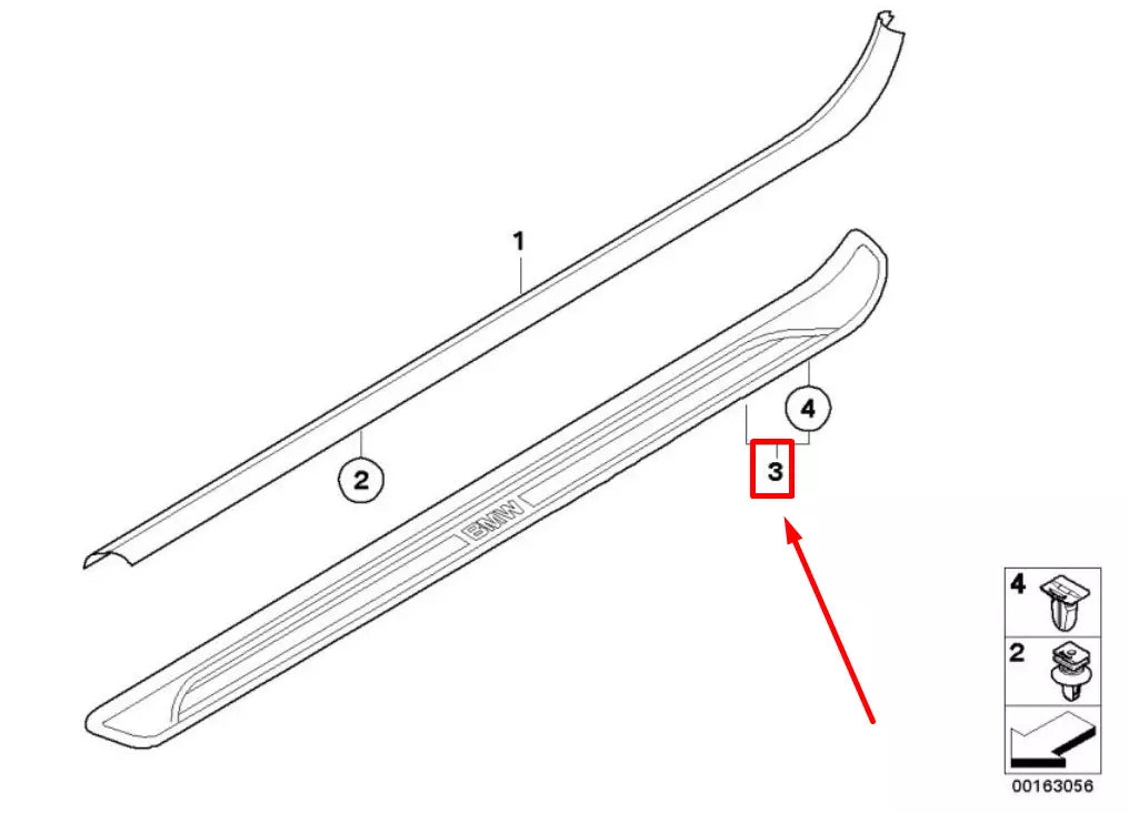 NEW BMW 1 COUPE E82 RIGHT DOOR SILL PLATE 51477174560 7174560 ORIGINAL