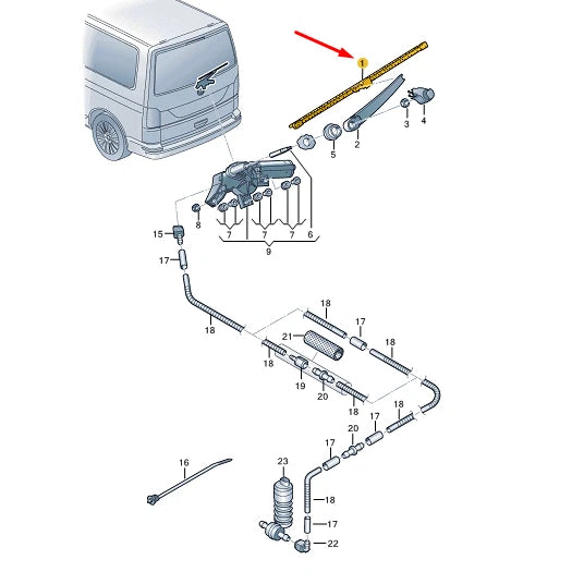NEW VOLKSWAGEN TRANSPORTER T6 REAR AERO WIPER BLADE 7E0955425C ORIGINAL