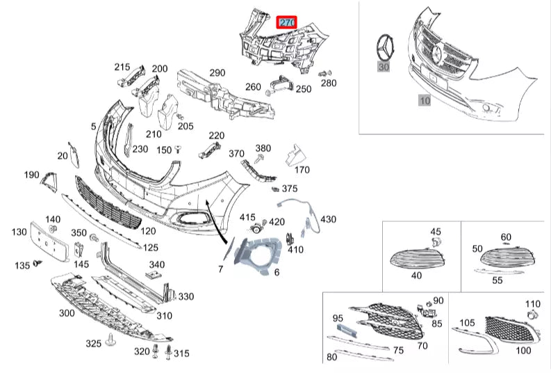 NEW MERCEDES-BENZ VITO W447 FRONT RIGHT BUMPER BRACKET A44788050009051 ORIGINAL