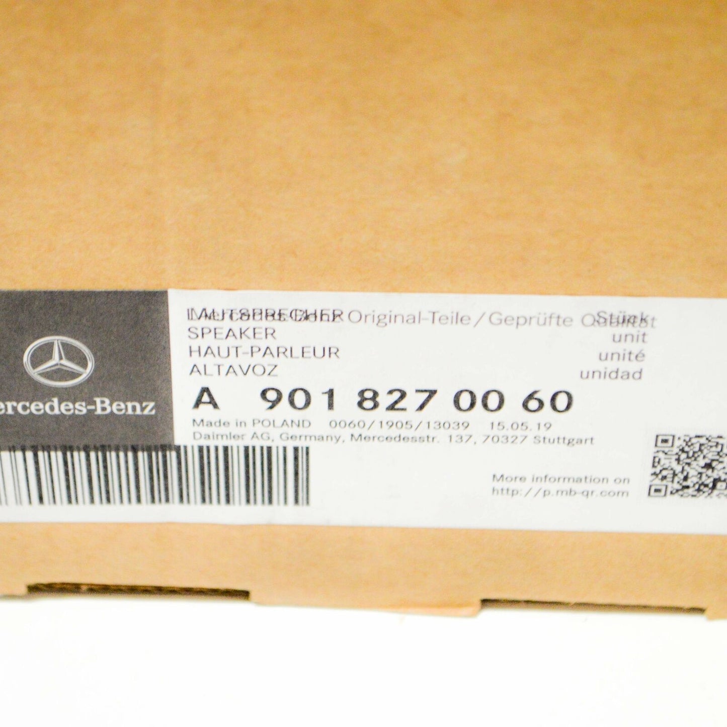 NEW MERCEDES BENZ SPRINTER 903 FRONT LOUDSPEAKER A9018270060 ORIGINAL