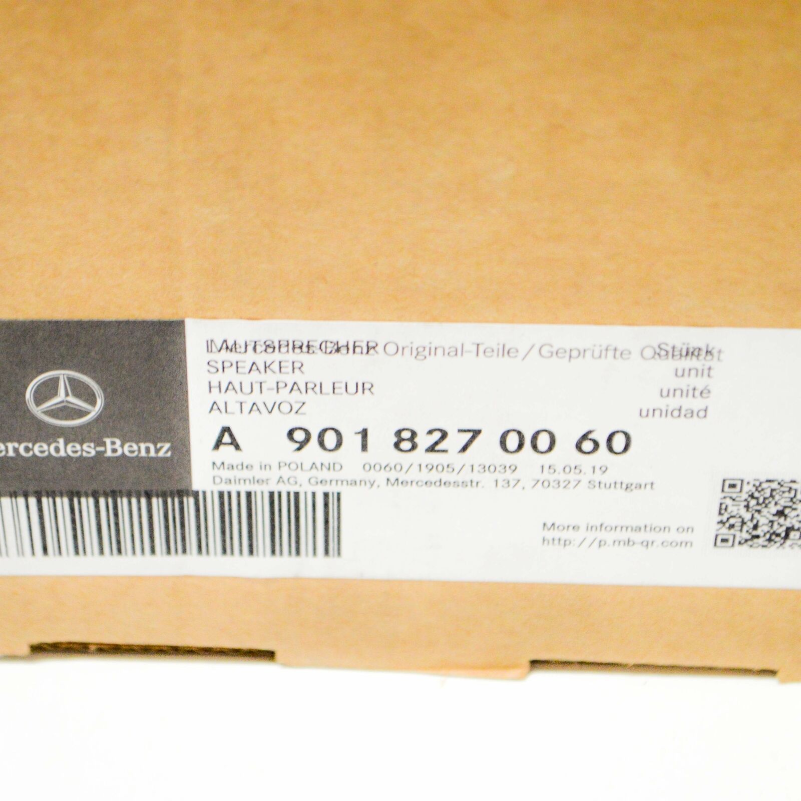 NEW MERCEDES BENZ SPRINTER 903 FRONT LOUDSPEAKER A9018270060 ORIGINAL