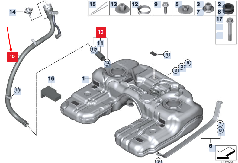 new bmw x5 f15 fuel plastic filler pipe 16117164254 7164254 original