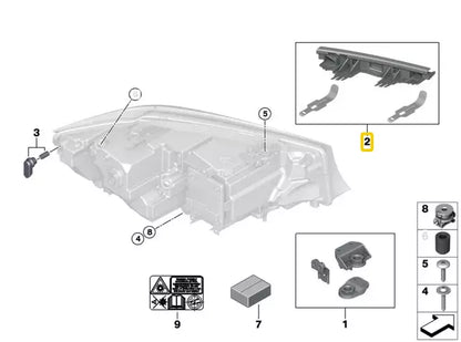 NEW BMW 3 G20 FRONT LEFT HEADLIGHT BRACKET MOUNT 63118496141 ORIGINAL