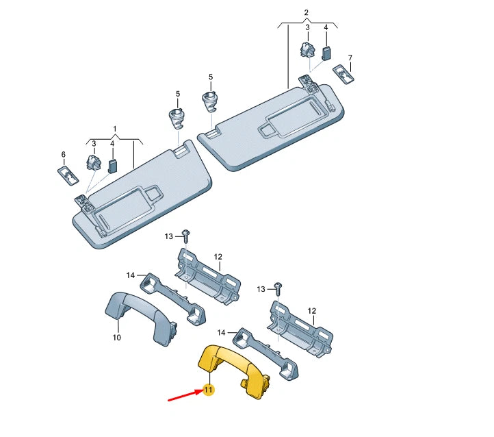 NEW VOLKSWAGEN TOURAN 5T REAR ROOF GRAB HANDLE 5G9857643CY20 ORIGINAL
